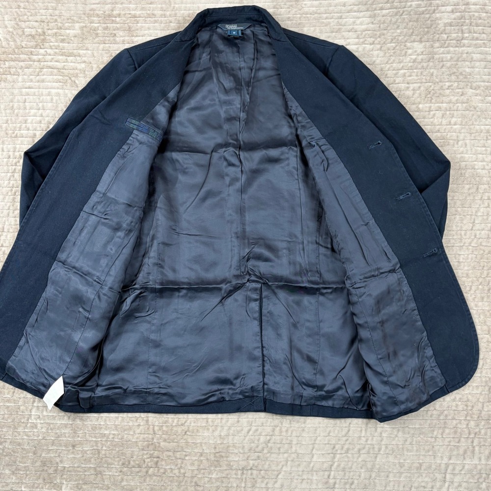 Polo Ralph Lauren Navy Blue Cotton 3-Button Blazer Sport Coat Medium 323057705 - Picture 4 of 10